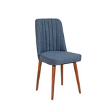 Scaun Vina 1048, Nuc - Albastru închis, 47x46x89 cm