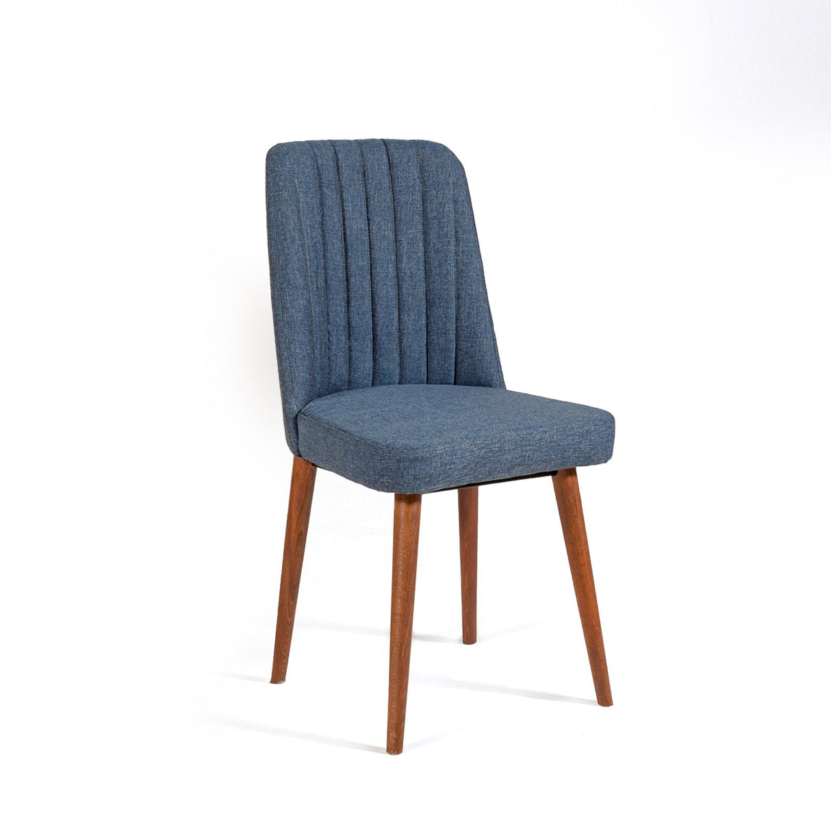 Scaun Vina 1048, Nuc - Albastru închis, 47x46x89 cm