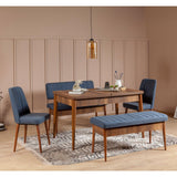 Taburet Vina Bank, Diverse culori, 110x40x85 cm - Nuc - Albastru închis | SKU: 869VEL5139 | Taburet Vina Bank, 110x40x85 cm, varianta Nuc - Albastru închis, produs pentru amenajarea locuinței, disponibil online în România la CasaMob