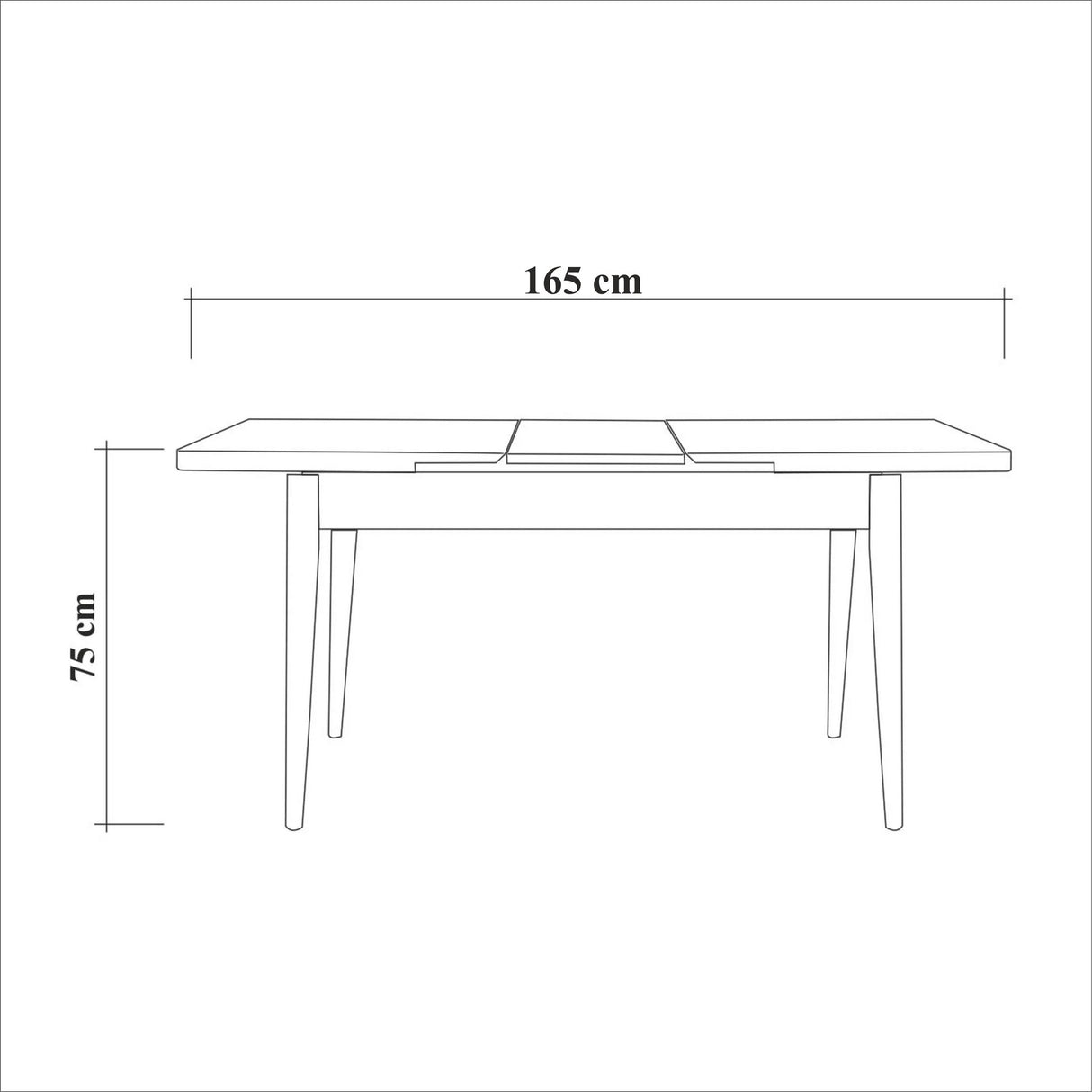 Masă extensibilă cu scaune 4 bucăți Vina 1053, Alb - Antracit, 129x80x75 cm