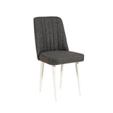 Masă extensibilă cu scaune 4 bucăți Vina 1053, Alb - Antracit, 129x80x75 cm