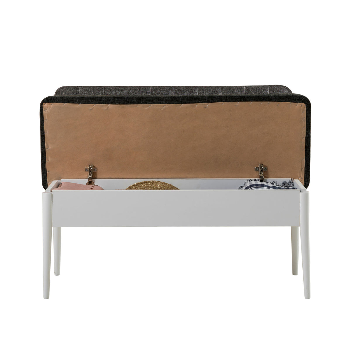 Masă extensibilă cu scaune 5 bucăți Vina White Anthracite, Alb - Antracit, 130x80x77 cm