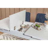 Masă extensibilă cu scaune 4 bucăți Vina 1048, Diverse culori, Diverse dimensiuni - Alb - Albastru închis - 129x80x75 cm | SKU: 869VEL5152 | Masă extensibilă cu scaune 4 bucăți Vina 1048, varianta Alb - Albastru închis - 129x80x75 cm, produs pentru amenajarea locuinței, disponibil online în România la CasaMob
