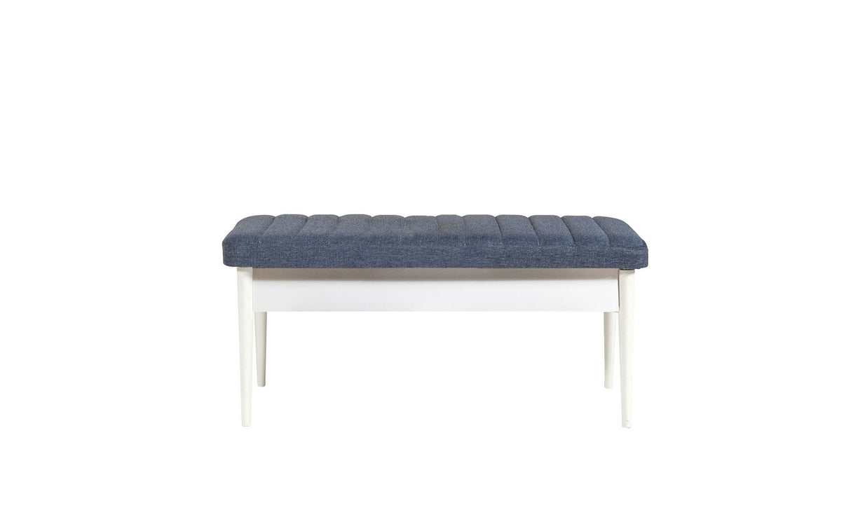 Masă extensibilă cu scaune 5 bucăți Vina White Dark Blue, Alb - Albastru închis, 130x80x77 cm