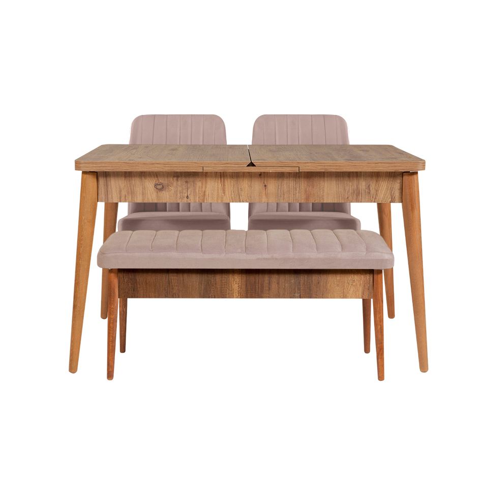Masă extensibilă cu scaune 4 bucăți Vina 0900, Diverse culori, 130x80x77 cm - Nuc - Piatră | SKU: 869VEL5178 | Masă extensibilă cu scaune 4 bucăți Vina 0900, 130x80x77 cm, varianta Nuc - Piatră, produs pentru amenajarea locuinței, disponibil online în România la CasaMob