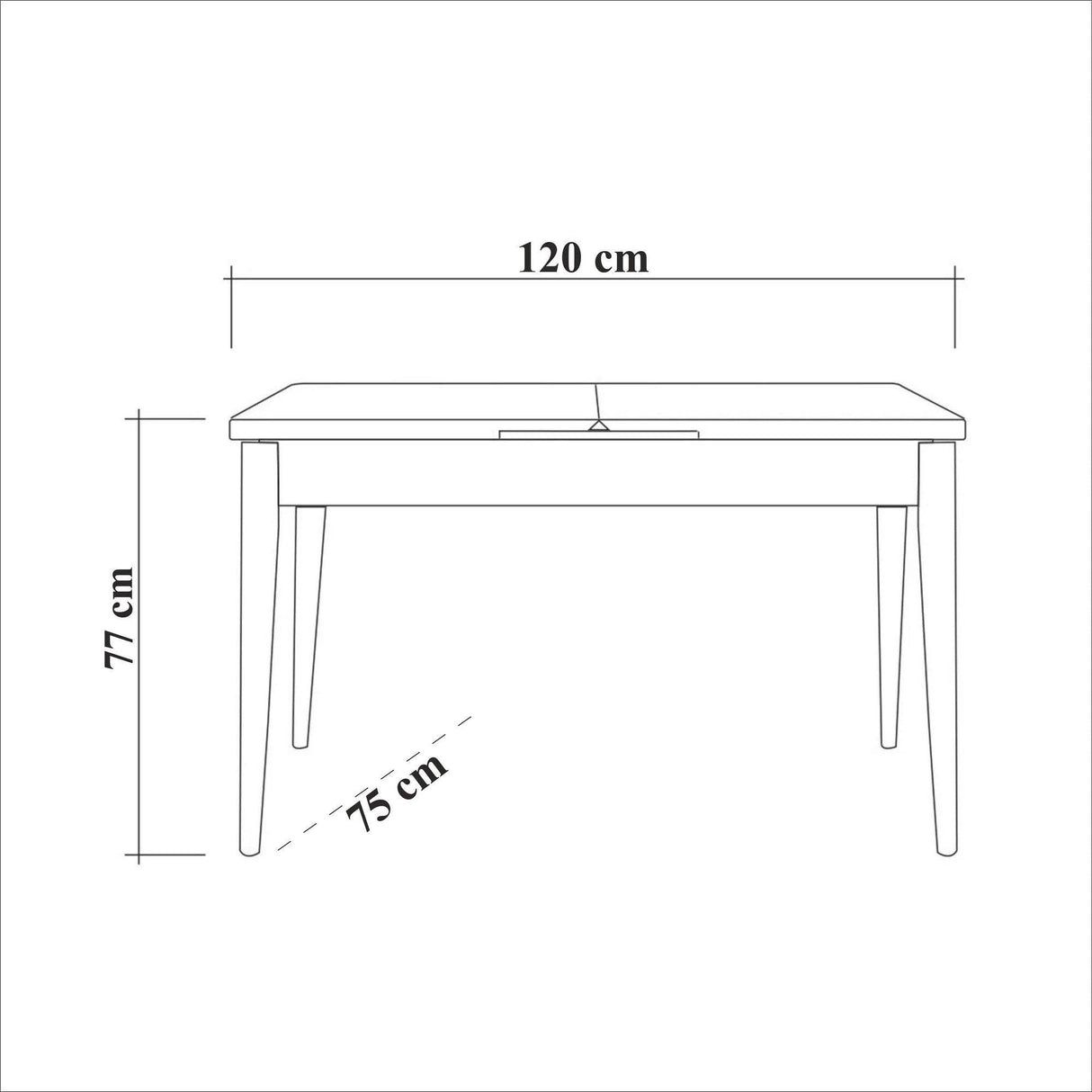 Masă dining Costa Masa, Diverse culori, 120x75x77 cm - Pin atlantic | SKU: 869VEL5188 | Masă dining Costa Masa, 120x75x77 cm, varianta Pin atlantic, produs pentru amenajarea locuinței, disponibil online în România la CasaMob