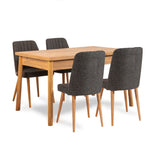 Masă extensibilă cu scaune Santiago, Diverse culori, Diverse configurații, 120x75x77 cm - Pin atlantic - Antracit - 5 bucăți | SKU: 869VEL5195 | Masă extensibilă cu scaune Santiago, 120x75x77 cm, varianta Pin atlantic - Antracit - 5 bucăți, produs pentru amenajarea locuinței, disponibil online în România la CasaMob