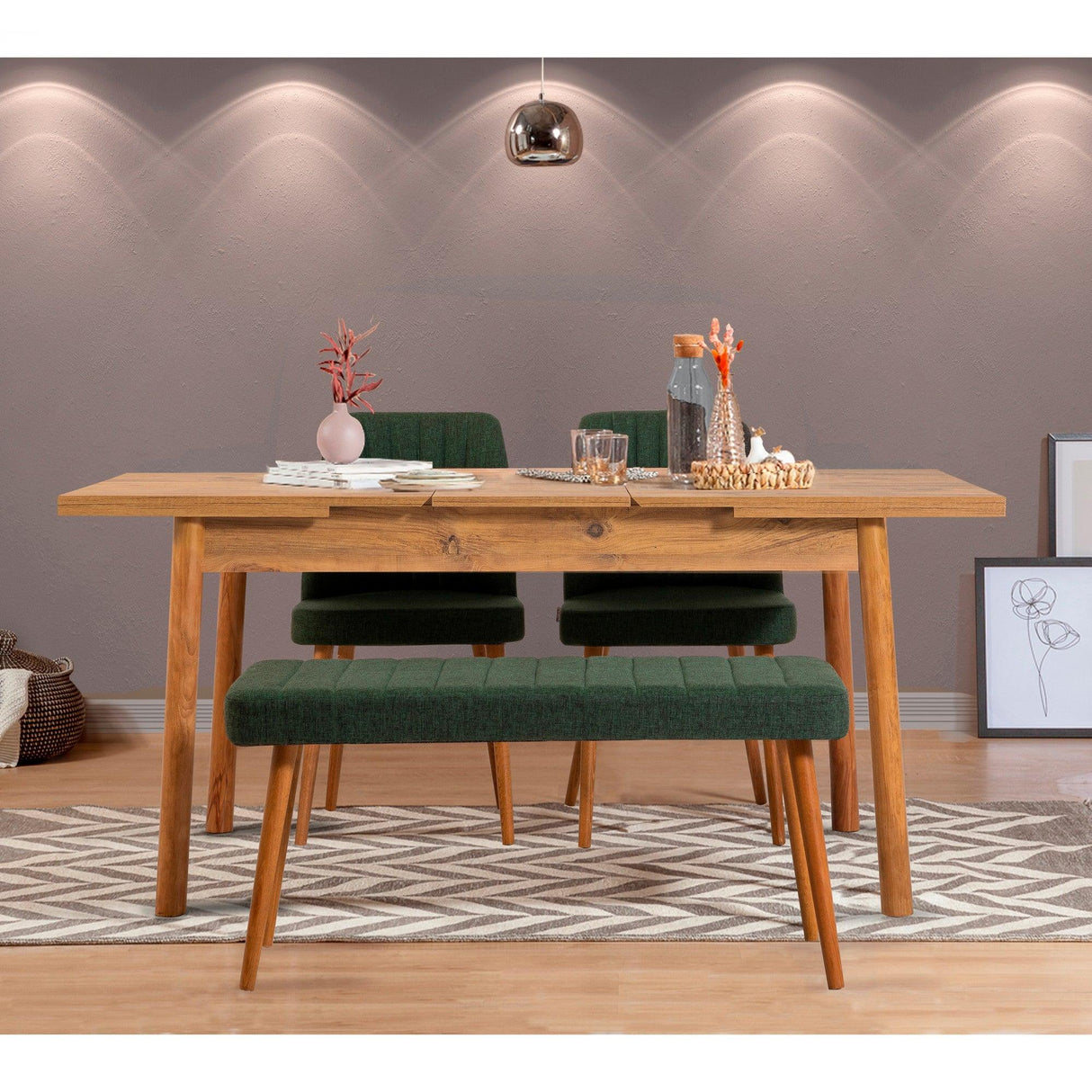 Masă extensibilă cu scaune 4 bucăți Santiago Atlantice, Diverse culori, 120x75x77 cm - Pin atlantic - Verde | SKU: 869VEL5202 | Masă extensibilă cu scaune 4 bucăți Santiago Atlantice, 120x75x77 cm, varianta Pin atlantic - Verde, produs pentru amenajarea locuinței, disponibil online în România la CasaMob