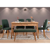 Masă cu scaune 6 bucăți Costa Atlantic Green, Pin atlantic - Verde, 120x75x77 cm