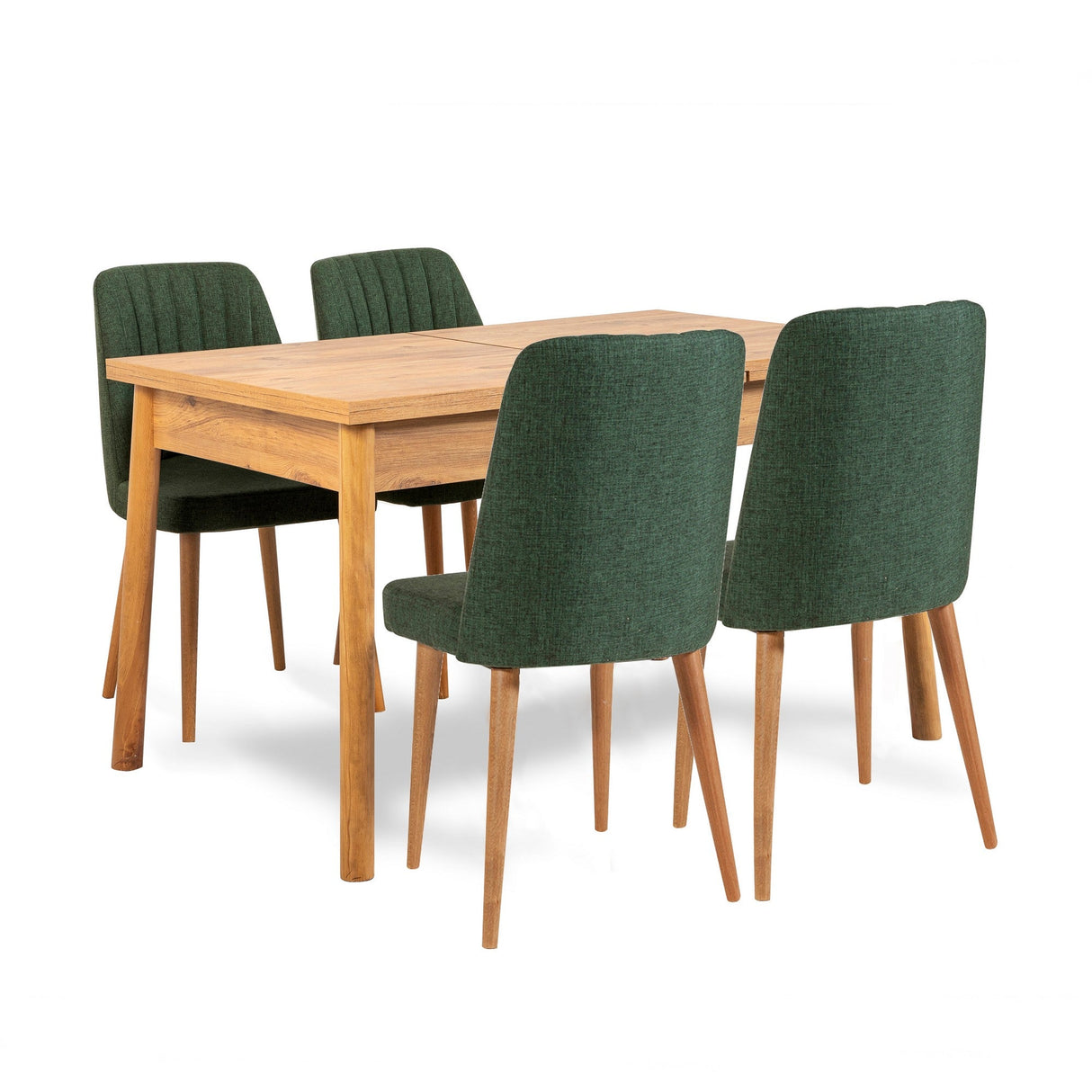 Masă extensibilă cu scaune Santiago, Diverse culori, Diverse configurații, 120x75x77 cm - Pin atlantic - Verde - 6 bucăți | SKU: 869VEL5206 | Masă extensibilă cu scaune Santiago, 120x75x77 cm, varianta Pin atlantic - Verde - 6 bucăți, produs pentru amenajarea locuinței, disponibil online în România la CasaMob