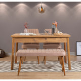 Masă cu scaune 4 bucăți Costa Atlantic Stone, Pin atlantic - Stone, 120x75x77 cm