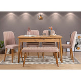 Masă extensibilă cu scaune Santiago, Diverse culori, Diverse configurații, 120x75x77 cm - Pin atlantic - Piatră - 6 bucăți | SKU: 869VEL5222 | Masă extensibilă cu scaune Santiago, 120x75x77 cm, varianta Pin atlantic - Piatră - 6 bucăți, produs pentru amenajarea locuinței, disponibil online în România la CasaMob