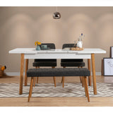 Masă extensibilă cu scaune Santiago, Diverse culori, Diverse configurații, 120x75x77 cm - Pin atlantic - Alb - Antracit - 4 bucăți | SKU: 869VEL5236 | Masă extensibilă cu scaune Santiago, 120x75x77 cm, varianta Pin atlantic - Alb - Antracit - 4 bucăți, produs pentru amenajarea locuinței, disponibil online în România la CasaMob
