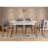 Masă cu scaune 5 bucăți Costa alb Atlantice, Diverse culori, 120x75x77 cm - Pin atlantic - Alb - Gri | SKU: 869VEL5249 | Masă cu scaune 5 bucăți Costa alb Atlantice, 120x75x77 cm, varianta Pin atlantic - Alb - Gri, produs pentru amenajarea locuinței, disponibil online în România la CasaMob