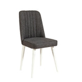 Masă extensibilă cu scaune 5 bucăți Santiago White Anthracite V2, Alb - Antracit, 120x75x77 cm