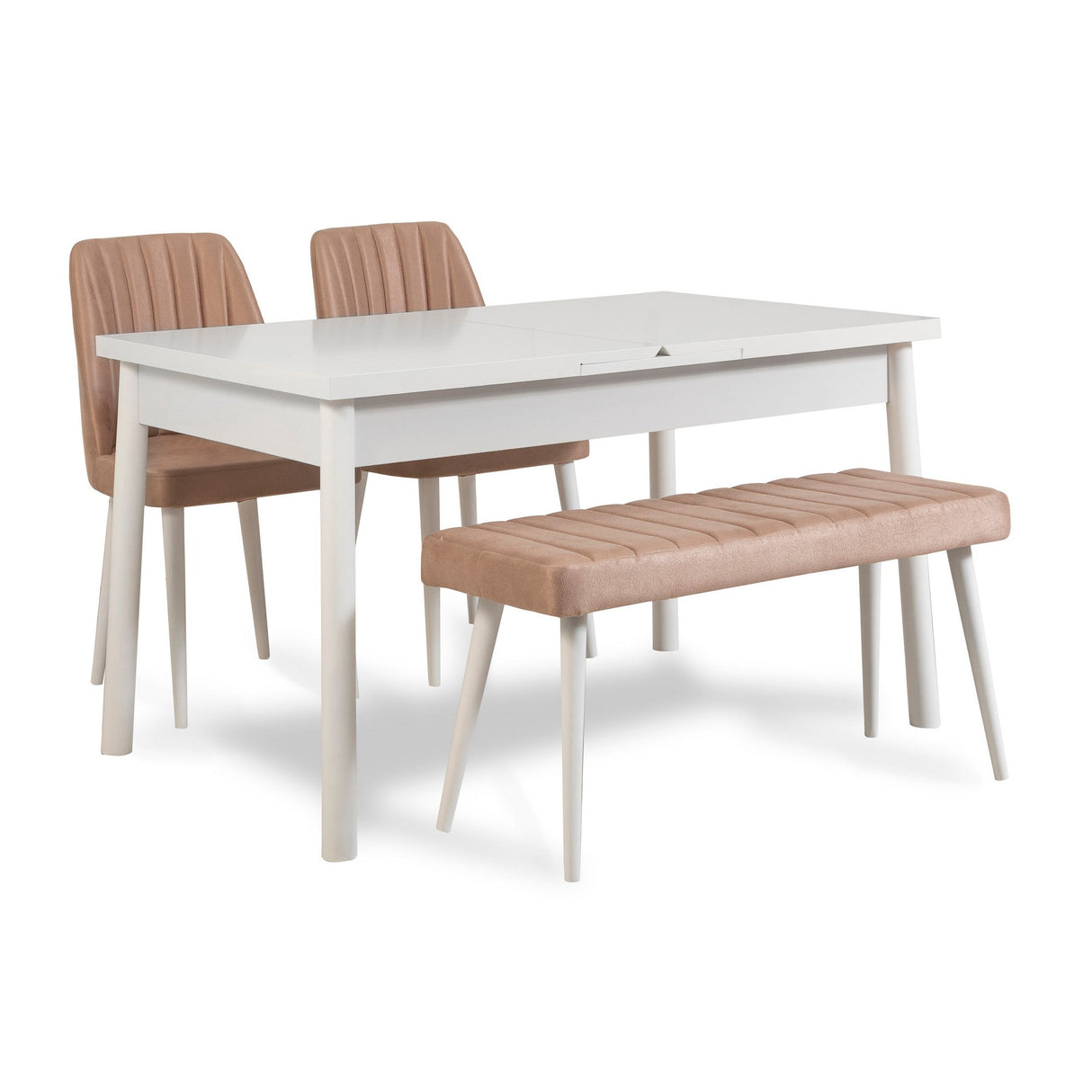 Masă extensibilă cu scaune Santiago, Diverse culori, Diverse configurații, 120x75x77 cm - Alb - Piatră - 4 bucăți | SKU: 869VEL5268 | Masă extensibilă cu scaune Santiago, 120x75x77 cm, varianta Alb - Piatră - 4 bucăți, produs pentru amenajarea locuinței, disponibil online în România la CasaMob
