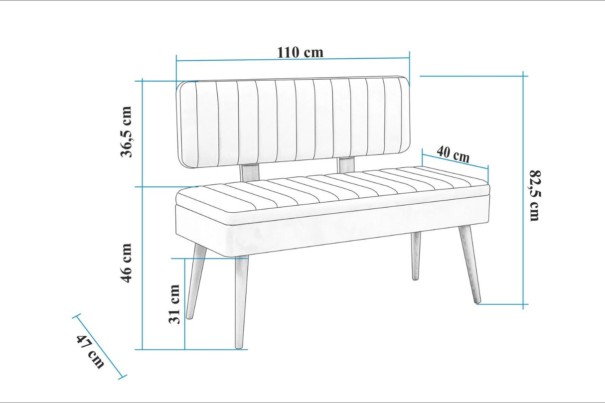 Taburet Vina 1501 - 1 - Anthracite, Atlantic, Pin atlantic - Antracit, 110x40x83 cm