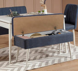 Masă extensibilă cu scaune 4 bucăți Vina 1048 - 3, Diverse culori, 129x80x75 cm - Alb - Albastru închis | SKU: 869VEL5327 | Masă extensibilă cu scaune 4 bucăți Vina 1048 - 3, 129x80x75 cm, varianta Alb - Albastru închis, produs pentru amenajarea locuinței, disponibil online în România la CasaMob