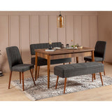 Masă extensibilă cu scaune 5 bucăți Vina 1053 - 4, Diverse culori, 129x80x75 cm - Nuc - Antracit | SKU: 869VEL5337 | Masă extensibilă cu scaune 5 bucăți Vina 1053 - 4, 129x80x75 cm, varianta Nuc - Antracit, produs pentru amenajarea locuinței, disponibil online în România la CasaMob