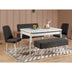Alb - Antracit | SKU: 869VEL5341 | Masă extensibilă cu scaune 5 bucăți Vina 1053 - 4, 129x80x75 cm, varianta Alb - Antracit, produs pentru amenajarea locuinței, disponibil online în România la CasaMob