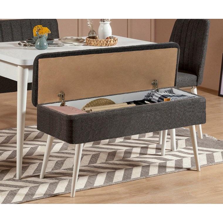 Masă extensibilă cu scaune 5 bucăți Vina 1053 - 4, Diverse culori, 129x80x75 cm - Alb - Antracit | SKU: 869VEL5341 | Masă extensibilă cu scaune 5 bucăți Vina 1053 - 4, 129x80x75 cm, varianta Alb - Antracit, produs pentru amenajarea locuinței, disponibil online în România la CasaMob