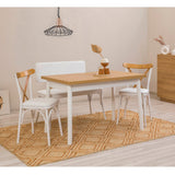 Masă cu scaune Oliver Sbt Karina, Diverse culori, Diverse configurații, 120x75x77 cm - Alb - 4 bucăți | SKU: 869VEL8124 | Masă cu scaune Oliver Sbt Karina, 120x75x77 cm, varianta Alb - 4 bucăți, produs pentru amenajarea locuinței, disponibil online în România la CasaMob
