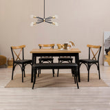 Masă cu scaune 6 bucăți Oliver Sbt.Karina, Diverse culori, 120x75x77 cm - Negru | SKU: 869VEL8140 | Masă cu scaune 6 bucăți Oliver Sbt.Karina, 120x75x77 cm, varianta Negru, produs pentru amenajarea locuinței, disponibil online în România la CasaMob