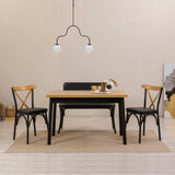 Masă cu scaune Oliver Sbt. Karina, Diverse culori, Diverse configurații, 120x75x77 cm - Negru - 4 bucăți | SKU: 869VEL8141 | Masă cu scaune Oliver Sbt. Karina, 120x75x77 cm, varianta Negru - 4 bucăți, produs pentru amenajarea locuinței, disponibil online în România la CasaMob