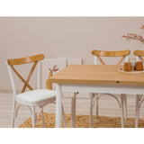 Masă extensibilă cu scaune Oliver Açl.Karina, Diverse culori, Diverse configurații, 120x75x77 cm - Alb - 5 bucăți | SKU: 869VEL8150 | Masă extensibilă cu scaune Oliver Açl.Karina, 120x75x77 cm, varianta Alb - 5 bucăți, produs pentru amenajarea locuinței, disponibil online în România la CasaMob