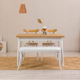 Masă extensibilă cu scaune Oliver Açl.Karina, Diverse culori, Diverse configurații, 120x75x77 cm - Alb - 4 bucăți | SKU: 869VEL8152 | Masă extensibilă cu scaune Oliver Açl.Karina, 120x75x77 cm, varianta Alb - 4 bucăți, produs pentru amenajarea locuinței, disponibil online în România la CasaMob