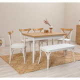 Masă extensibilă cu scaune Oliver Açl.Karina, Diverse culori, Diverse configurații, 120x75x77 cm - Alb - 6 bucăți | SKU: 869VEL8153 | Masă extensibilă cu scaune Oliver Açl.Karina, 120x75x77 cm, varianta Alb - 6 bucăți, produs pentru amenajarea locuinței, disponibil online în România la CasaMob