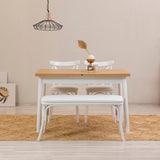 Masă extensibilă cu scaune Oliver Açl.alb Karina, Alb, Diverse configurații, 120x75x77 cm - 4 bucăți | SKU: 869VEL8156 | Masă extensibilă cu scaune Oliver Açl.alb Karina, Alb, 120x75x77 cm, varianta 4 bucăți, produs pentru amenajarea locuinței, disponibil online în România la CasaMob
