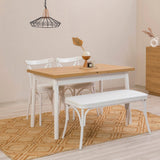Masă extensibilă cu scaune Oliver Açl.alb Karina, Alb, Diverse configurații, 120x75x77 cm - 4 bucăți | SKU: 869VEL8156 | Masă extensibilă cu scaune Oliver Açl.alb Karina, Alb, 120x75x77 cm, varianta 4 bucăți, produs pentru amenajarea locuinței, disponibil online în România la CasaMob