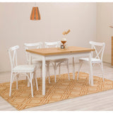 Masă extensibilă cu scaune Oliver Açl.alb Karina, Alb, Diverse configurații, 120x75x77 cm - 5 bucăți | SKU: 869VEL8158 | Masă extensibilă cu scaune Oliver Açl.alb Karina, Alb, 120x75x77 cm, varianta 5 bucăți, produs pentru amenajarea locuinței, disponibil online în România la CasaMob