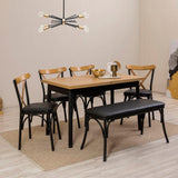 Masă extensibilă cu scaune Oliver Açl.Karina, Diverse culori, Diverse configurații, 120x75x77 cm - Negru - 6 bucăți | SKU: 869VEL8167 | Masă extensibilă cu scaune Oliver Açl.Karina, 120x75x77 cm, varianta Negru - 6 bucăți, produs pentru amenajarea locuinței, disponibil online în România la CasaMob