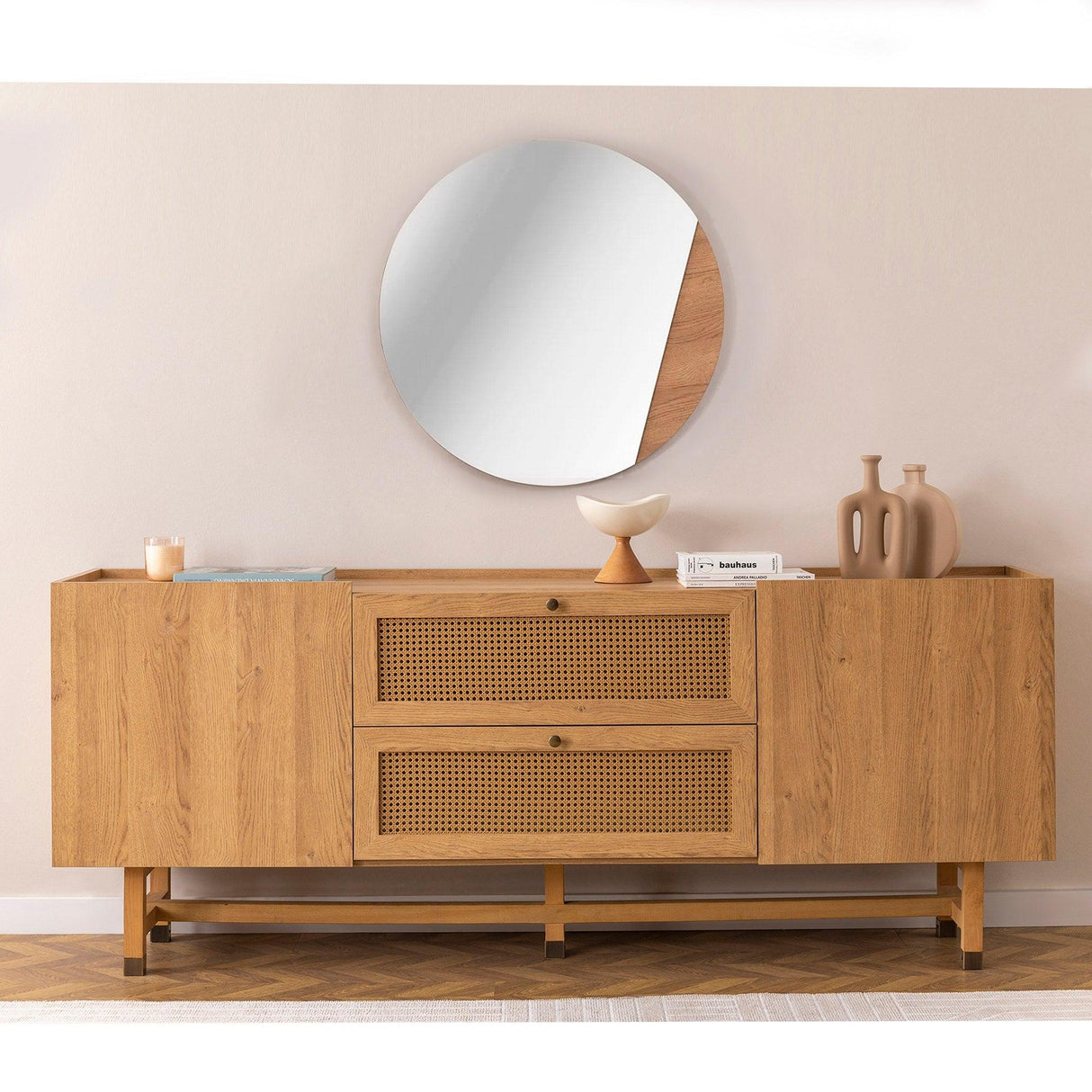Masă cu scaune Madison Set, Stejar, Diverse configurații, Diverse dimensiuni - Ø77x86 cm - 7 bucăți | SKU: 869VEL8176 | Masă cu scaune Madison Set, Stejar, varianta Ø77x86 cm - 7 bucăți, produs pentru amenajarea locuinței, disponibil online în România la CasaMob