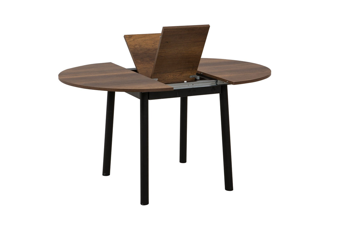 Masă extensibilă cu scaune Oliver, Diverse culori, Diverse configurații, 100x100x75 cm - Negru - Nuc - 5 bucăți | SKU: 869VEL8708 | Masă extensibilă cu scaune Oliver, 100x100x75 cm, varianta Negru - Nuc - 5 bucăți, produs pentru amenajarea locuinței, disponibil online în România la CasaMob