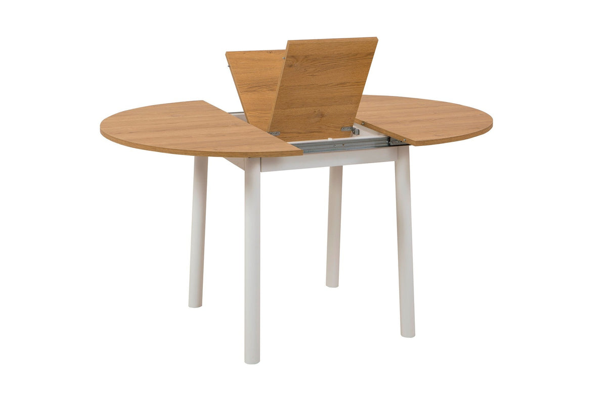 Masă extensibilă cu scaune Oliver, Diverse culori, Diverse configurații, 100x100x75 cm - Stejar - Alb - 3 bucăți | SKU: 869VEL8727 | Masă extensibilă cu scaune Oliver, 100x100x75 cm, varianta Stejar - Alb - 3 bucăți, produs pentru amenajarea locuinței, disponibil online în România la CasaMob