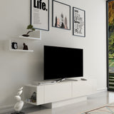 Comodă TV Matera, Alb, 150x32x42 cm