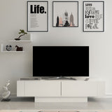 Comodă TV Matera, Alb, 150x32x42 cm