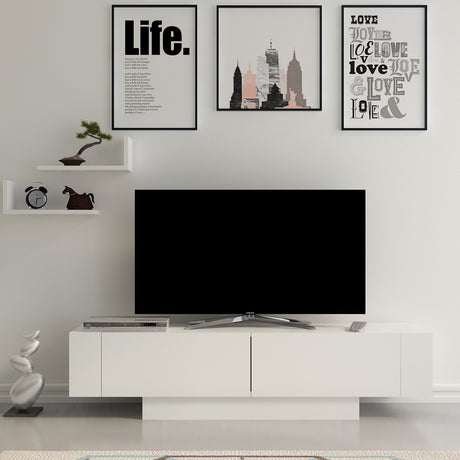 Comodă TV Matera, Alb, 150x32x42 cm