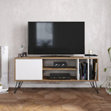 Comodă TV Mistico (140), Nuc - Negru - Alb, 140x36x59 cm