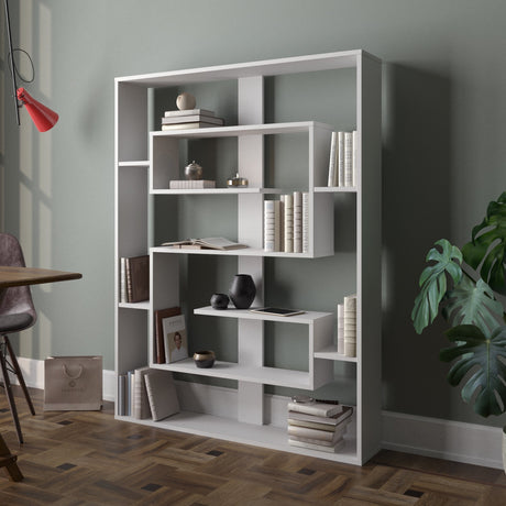 Bibliotecă Esteban, Alb, 120x22x156 cm