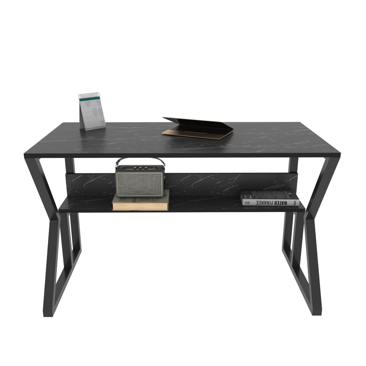 Birou Wake, Marble - Negru, 120x60x73 cm