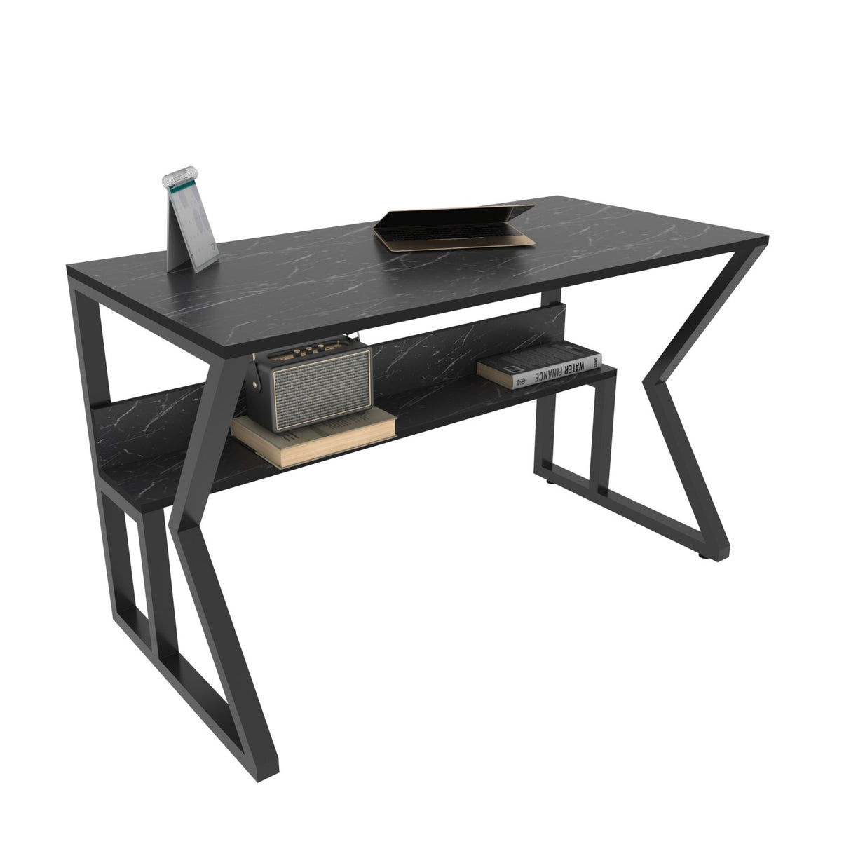 Birou Wake, Marble - Negru, 120x60x73 cm