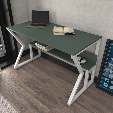 Birou Wake, Verde - Alb, 120x60x73 cm