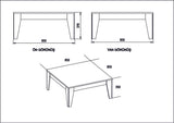 Masuta de cafea Ace, Nuc, 85x85x35 cm