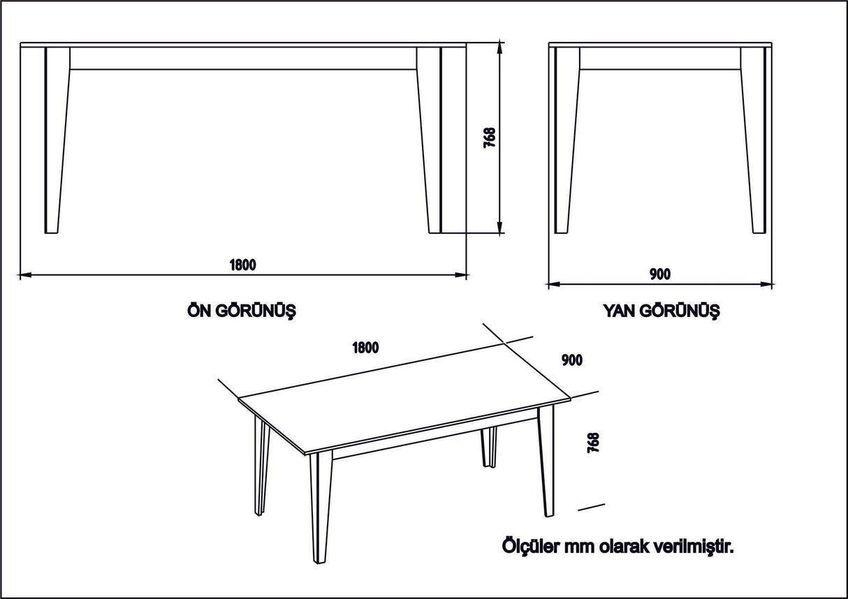 Masă dining Polka, Diverse culori, 180x90x77 cm - Alb | SKU: 875ZNA2906 | Masă dining Polka, 180x90x77 cm, varianta Alb, produs pentru amenajarea locuinței, disponibil online în România la CasaMob