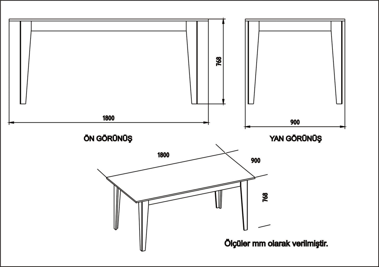 Masă dining Polka, Diverse culori, 180x90x77 cm - Negru | SKU: 875ZNA2907 | Masă dining Polka, 180x90x77 cm, varianta Negru, produs pentru amenajarea locuinței, disponibil online în România la CasaMob