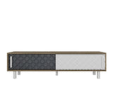 Comodă TV Rob - Ud, White, Anthracite, Stejar - Alb - Antracit, 180x35x48 cm